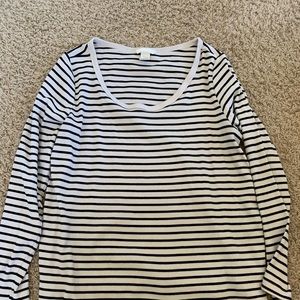 Black and white striped, maternity, long sleeved